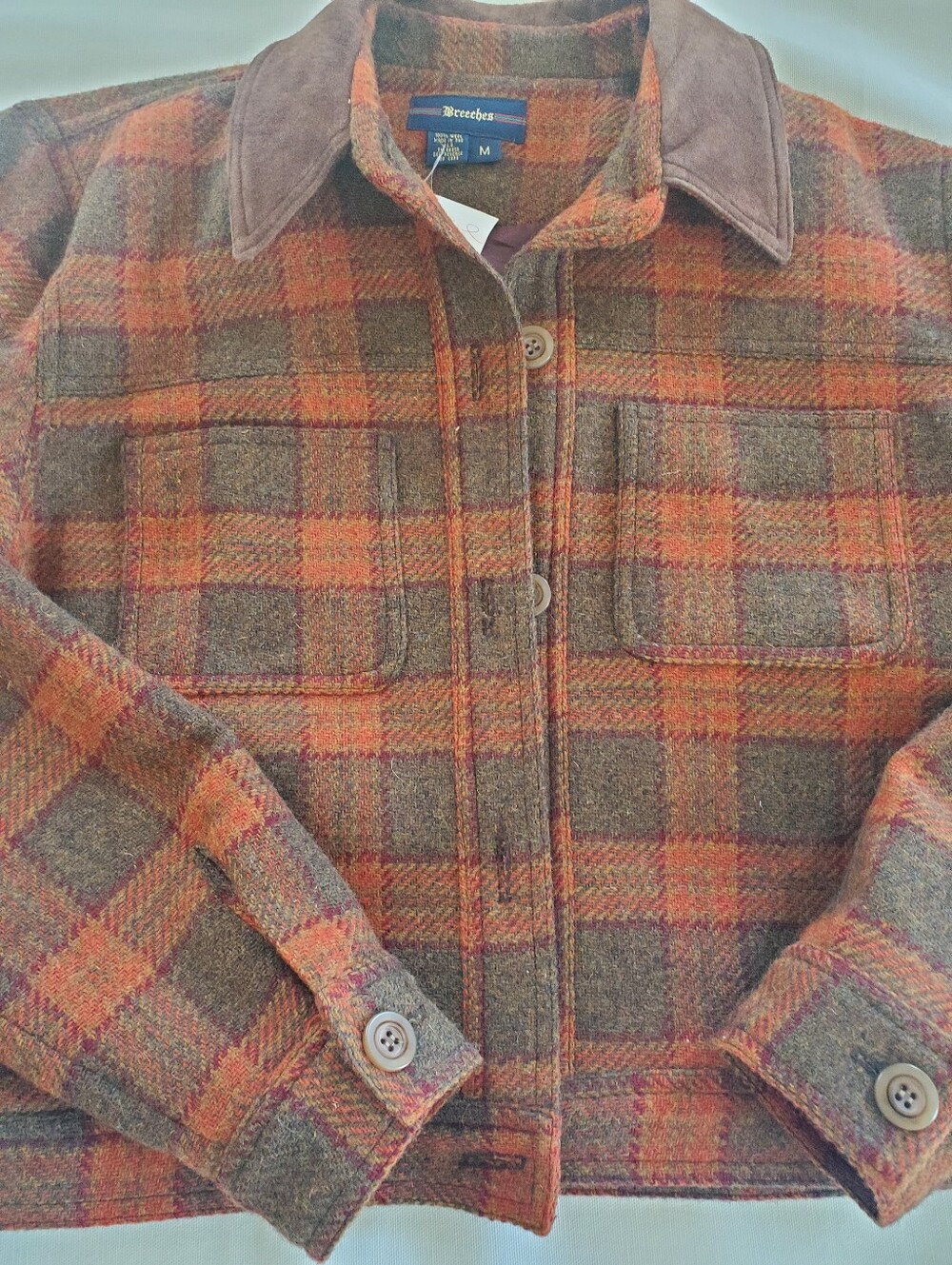 Vintage Harold's Breeches Plaid Jacket in Brown & Orange - Size Medium